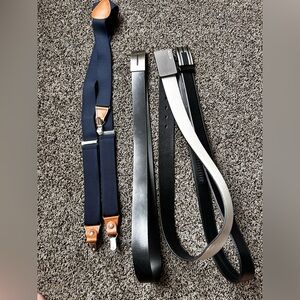 Men’s belts and suspenders lot